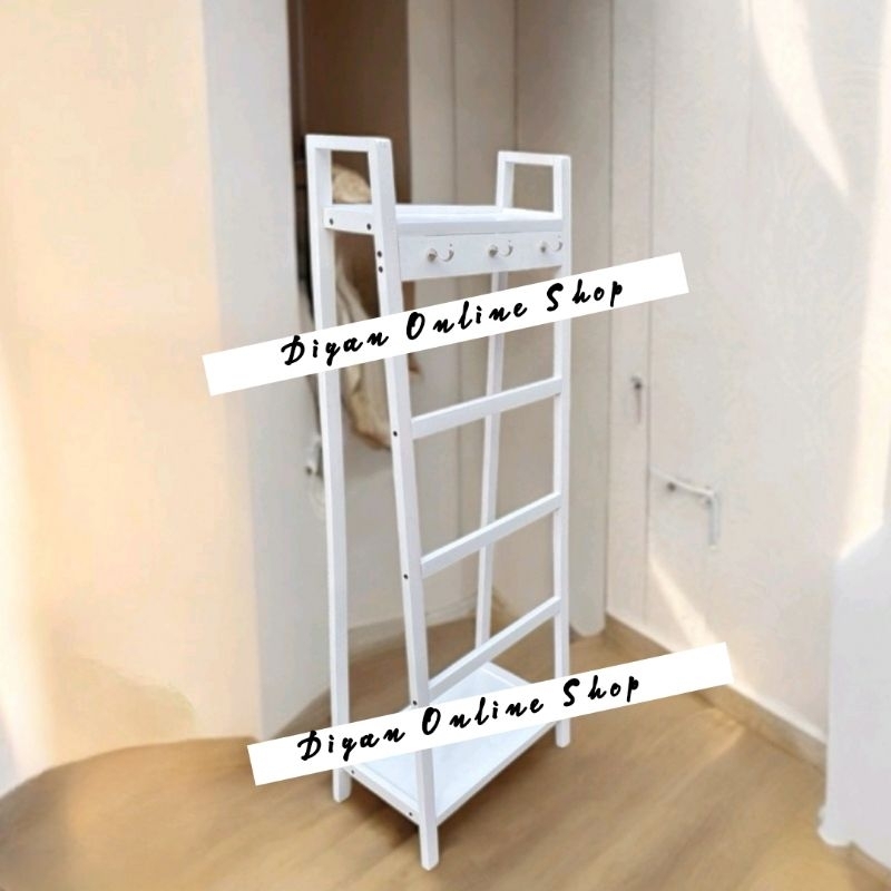 Rak Mukena Rak - Ladder  Hanger - Rak Sajadah Mukena Mukena Minimalis - Tempat Mukena dan Sajadah - 