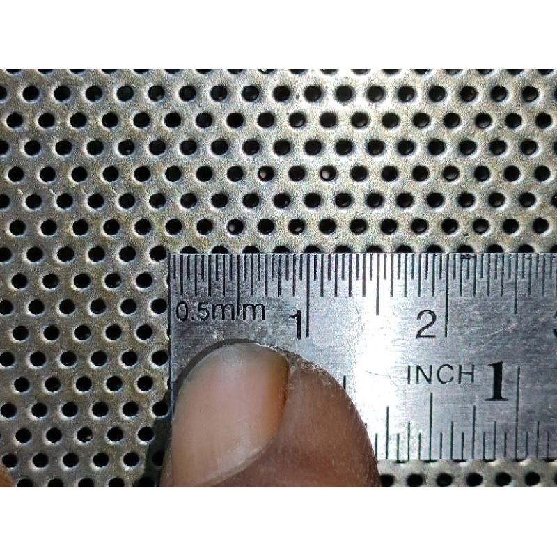 60x20 cm - Plat Lubang Kapsul 1 mm - Tebal 1 mm. Ram Gril/Plat Lubang Besi Perforasi