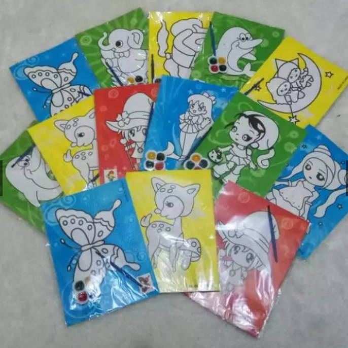 

Melukis cat air ukuran medium uk. 17,5x13cm - mainan edukasi & souvernir ultah AL