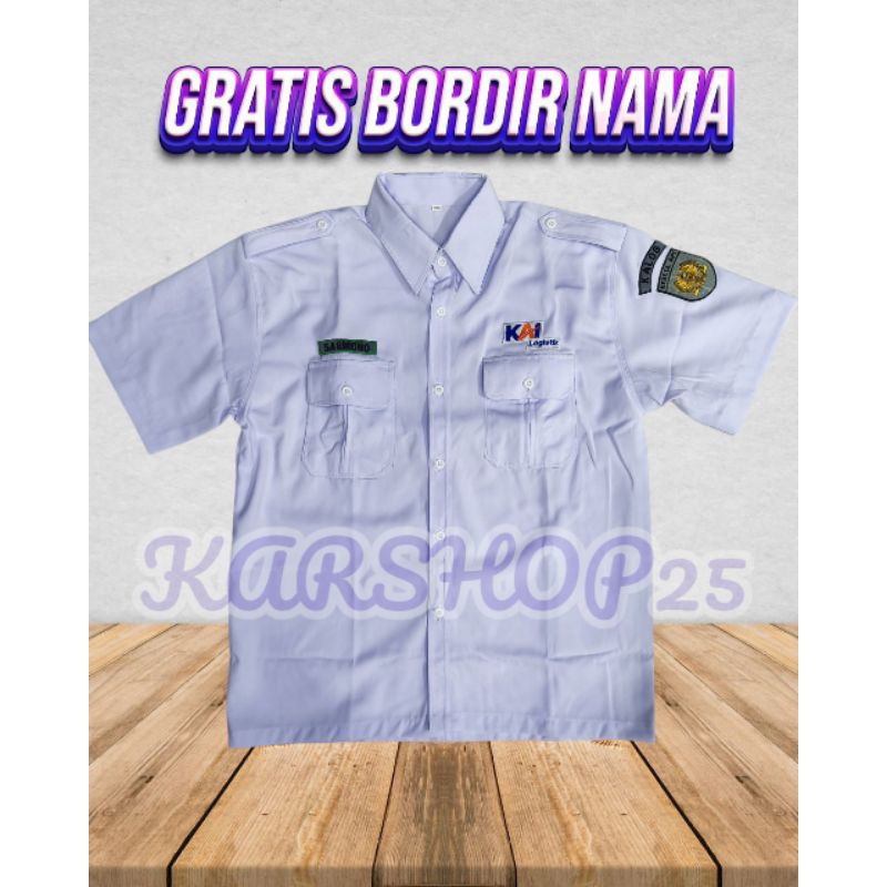 KEMEJA PDH KAI LOGISTIK TERBARU SERAGAM R6 KAI LOGISTIK KEMEJA PUTIH R6 KALOG ATASAN BAJU KALOG SERA