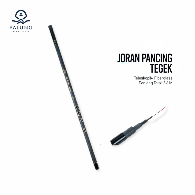 joran pancing tegek 3,6 meter / tongkat pancing fiberglas