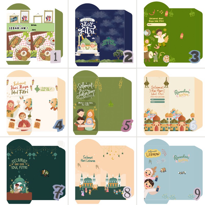 

amplop lebaran THR uang tidak di lipat 8pcs homemade