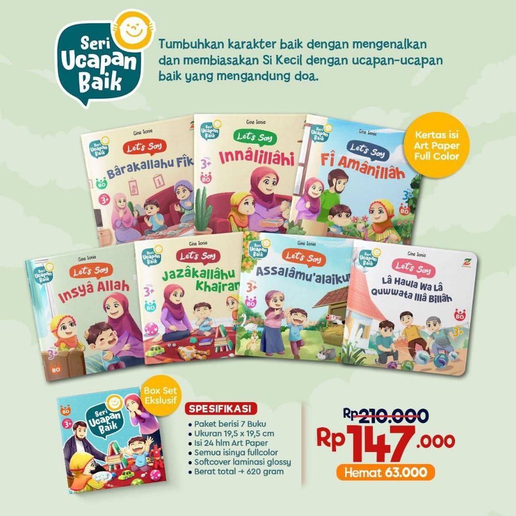 Buku Edukasi Anak 3 Tahun Seri Ucapan Baik Ziyad Books