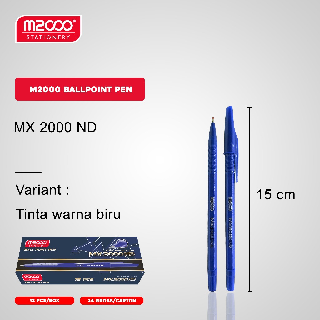

M2000 Pulpen MX-2000ND BIRU Kemasan 12Box (144 Pcs)