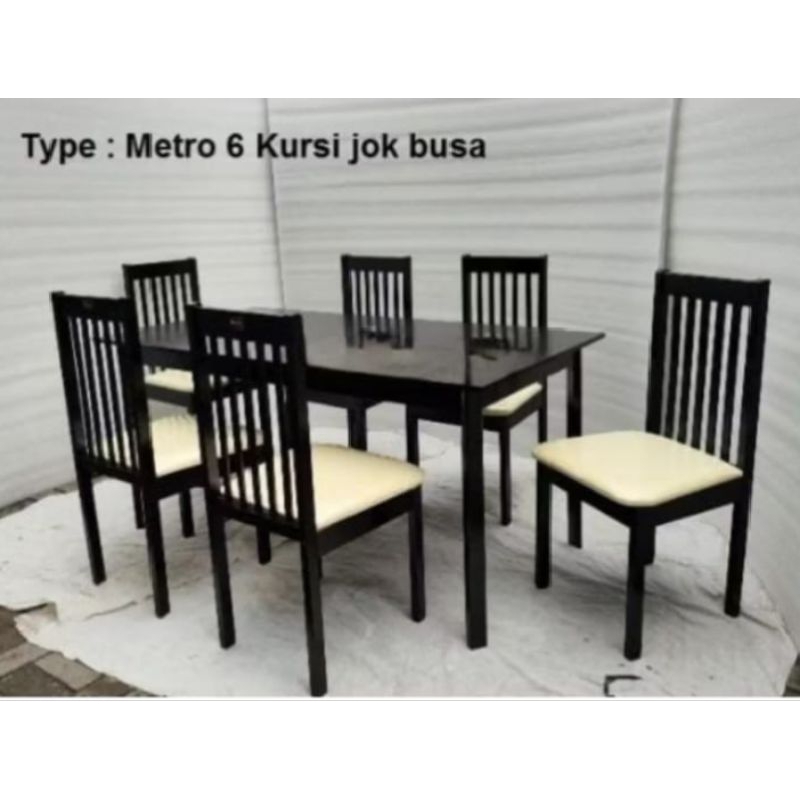 MEJA MAKAN KAYU 6 KURSI / SET MEJA MAKAN KAYU 6 KURSI MEJA MAKAN KAYU 4 KURSI BANDUNG MINIMALIS