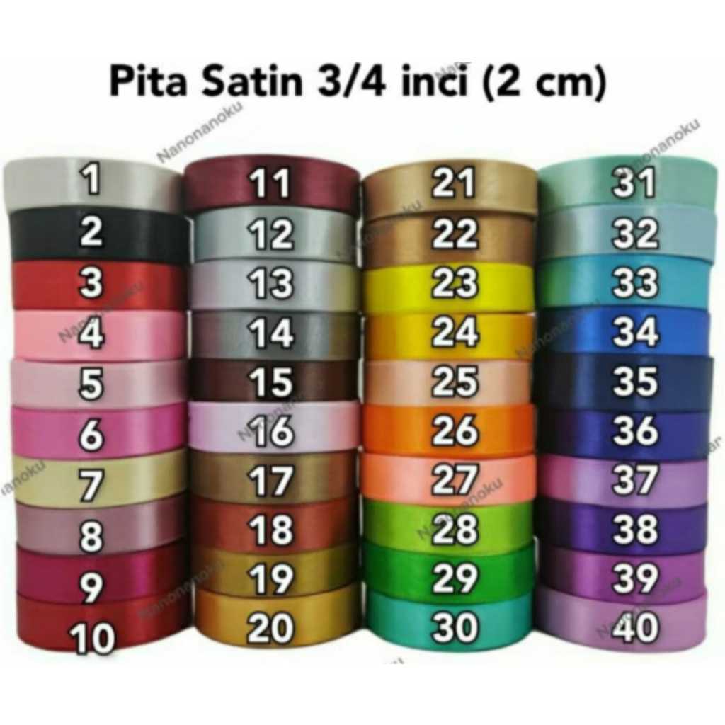 

Pita Satin Kain 3/4 inch 2 cm Per GLG/ROL