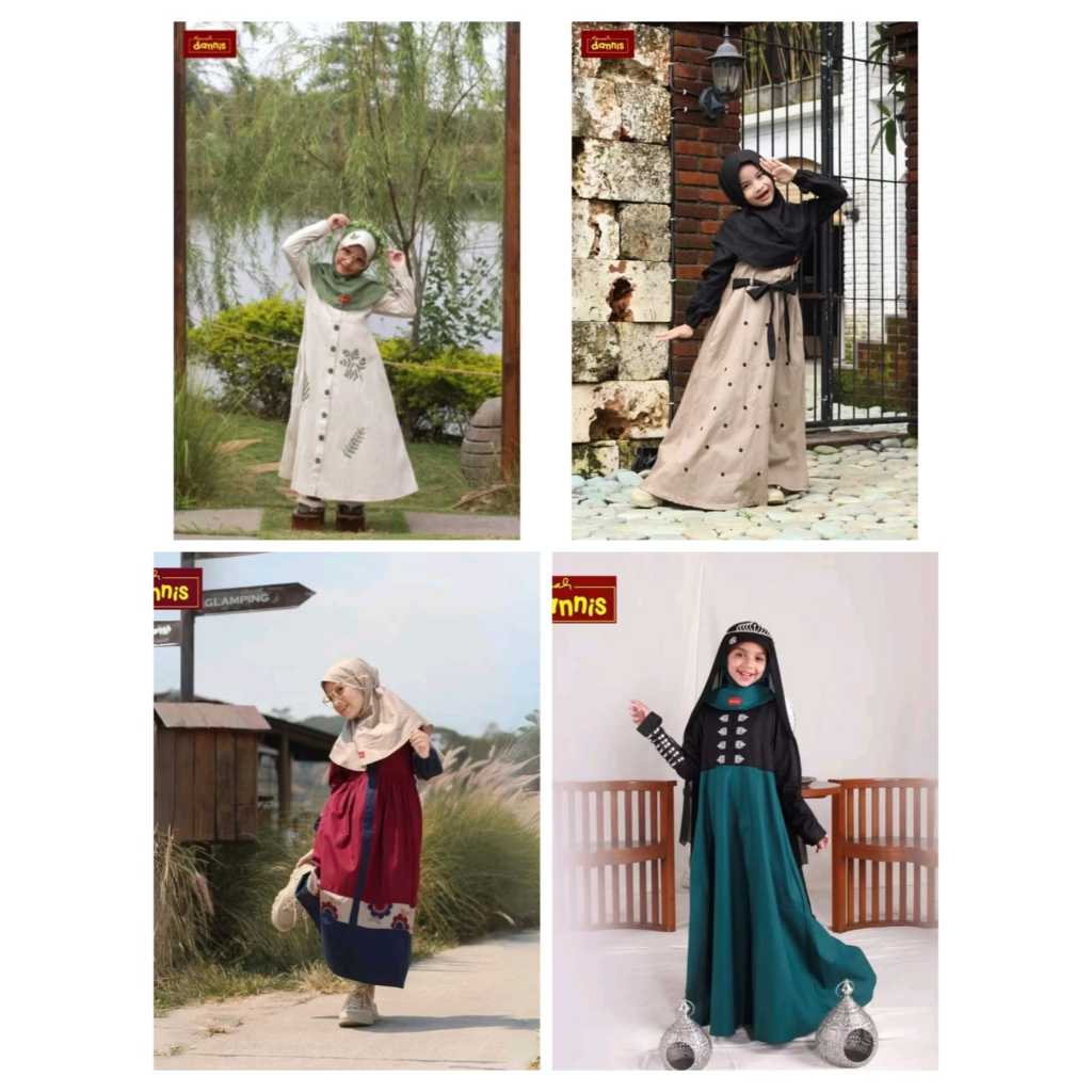 Ukuran 3 Dannis anak perempuan sekitar 3 tahunan abaya gamis anak
