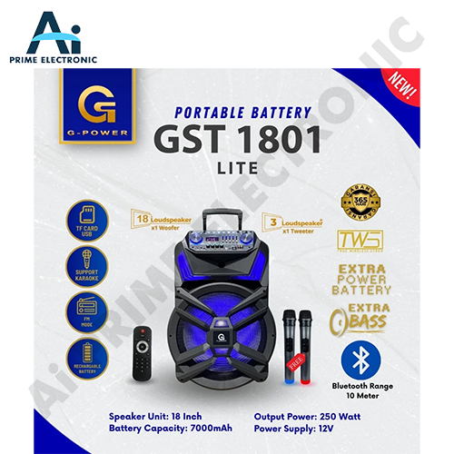 G-POWER GST-1801 LITE Speker Karaoke Meeting Speaker Bluetooth 18 Inci