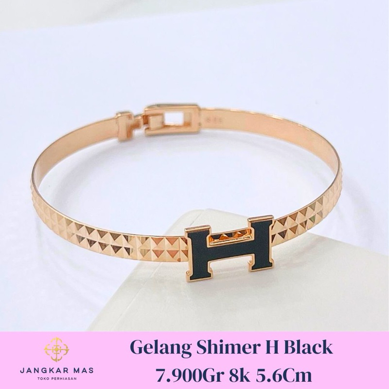 GELANG EMAS SHIMMER H BLACK BERAT 7.900GR KADAR 8K