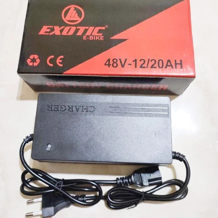 Charger Sepeda Listrik Exotic 48V 12AH Original / Cas Exotic Ebike 48V 12AH