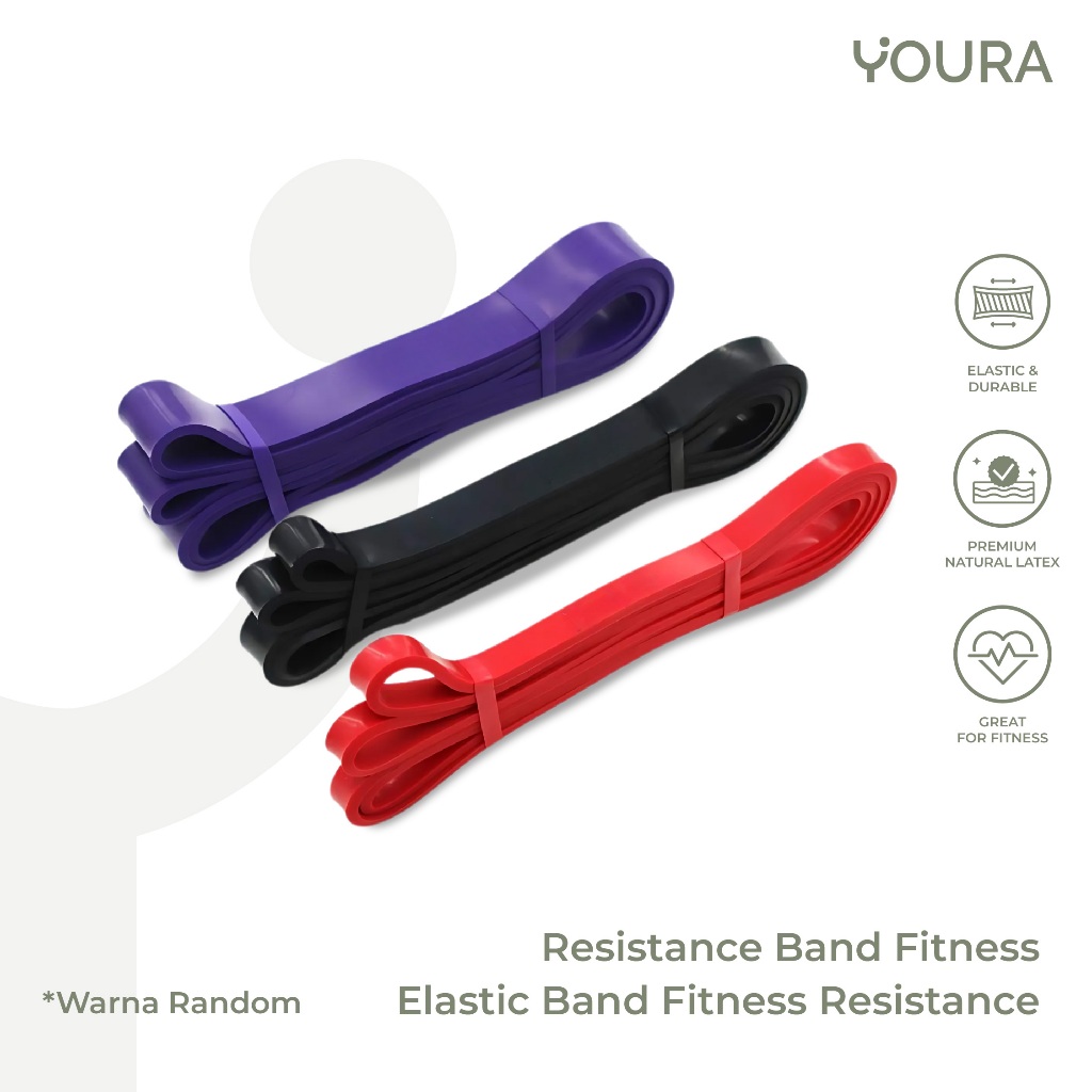 YOURA - Resistance Band Panjang Pilates / Karet Fitness Gym Yoga Stretch Elastis Premium Alat Olahra