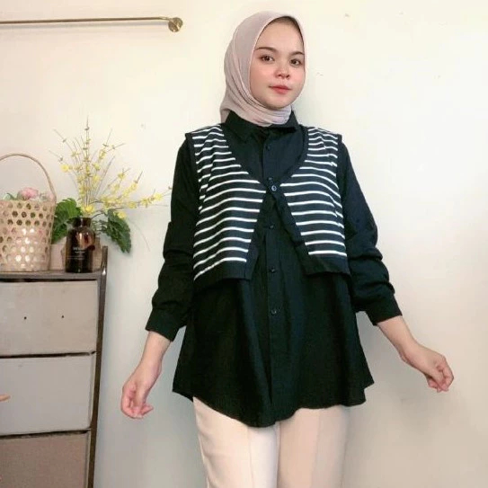 Kemeja Rompi Wanita Kekinian Korea Style