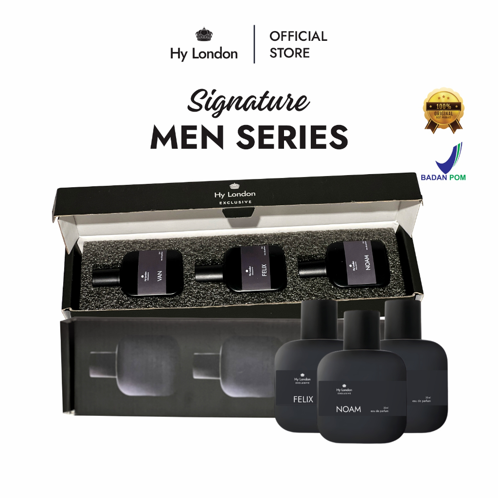 Hy London Parfum Signature Men Series 1 BOX DAPAT 3 BOTOL Perfume Pria Tahan Lama