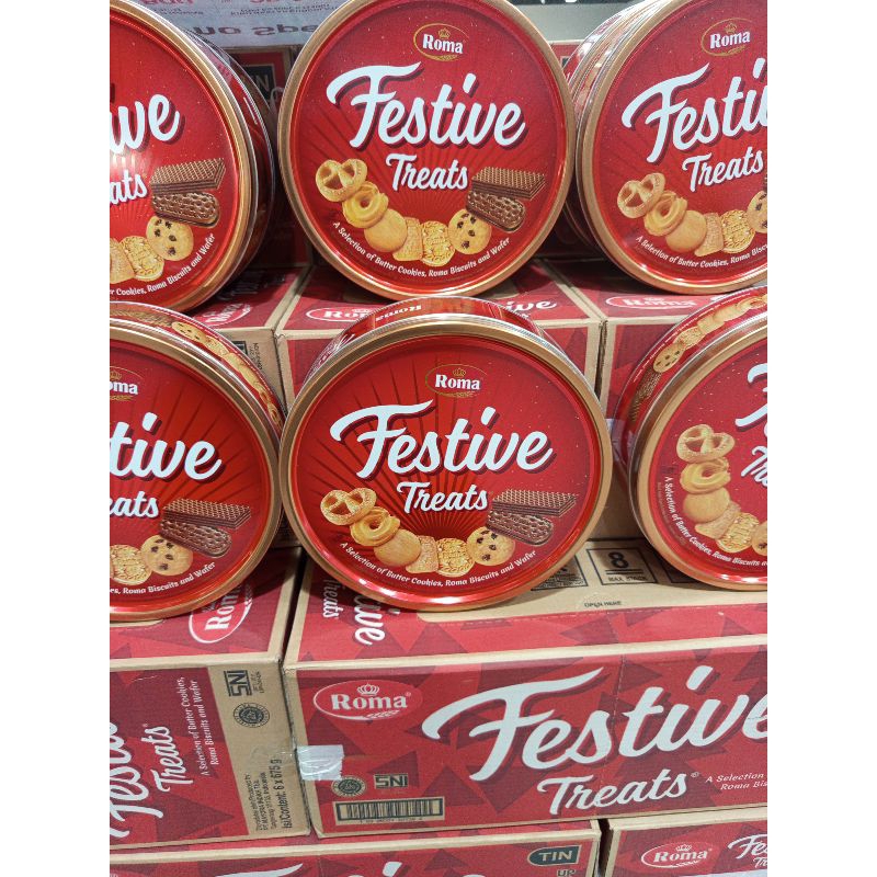 

roma festive mewah, kemasan kaleng premium