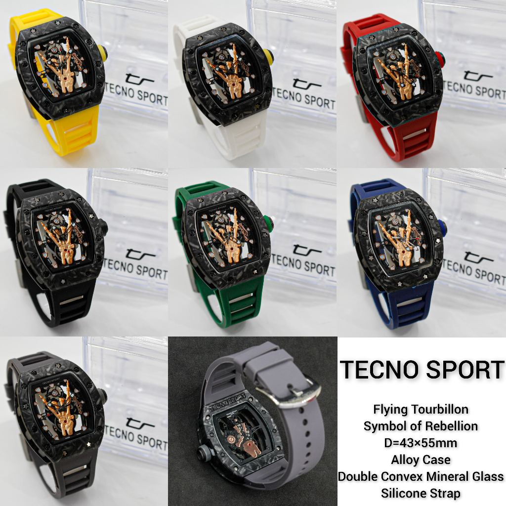 MMCollection - Jam Tangan Pria Cowok Tecno Sport Flying Tourbillon Original
