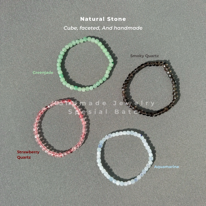 Gelang Batu Alam Giok Asli Tourmaline Kristal Hoki Merah Garnet Kecil Hitam Wanita Stone Bracelet Cr