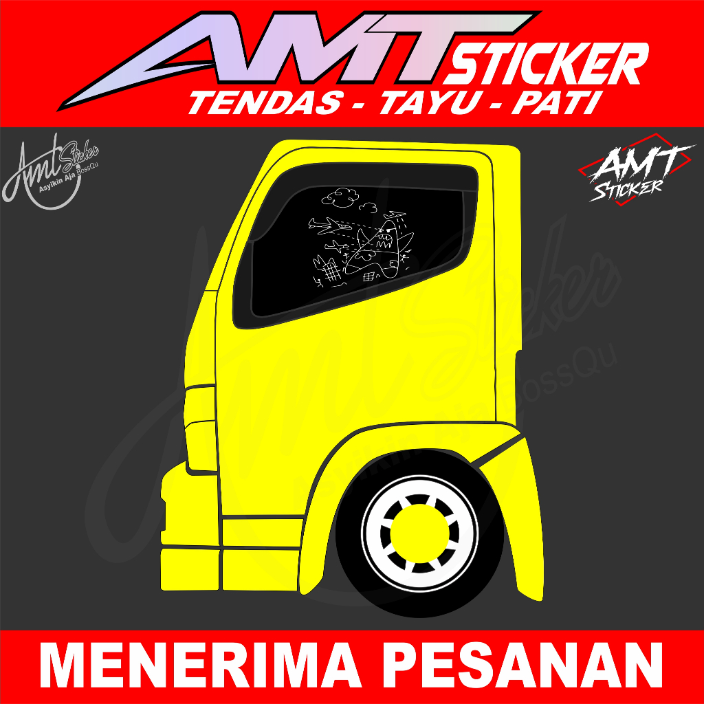 Stiker Cutting Menyala - Patrick Star - Stiker Kaca Samping Truck