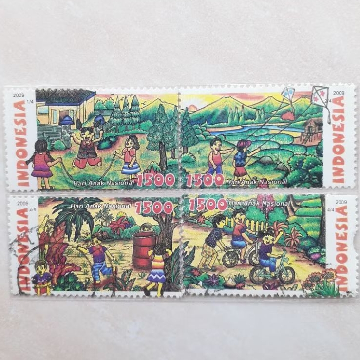 

(A) Perangko Indonesia Hari Anak Nasional Tahun 2009 set lengkap - 4pcs