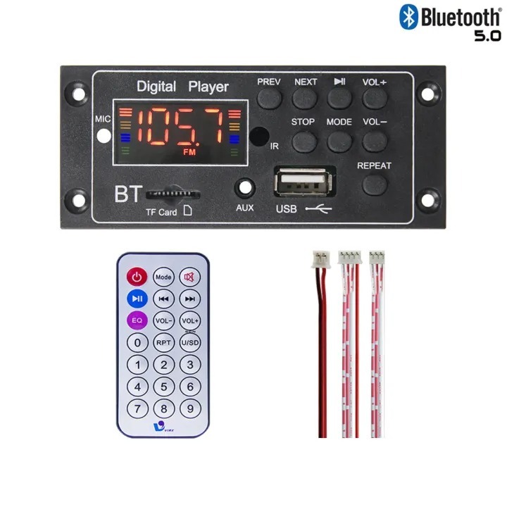 Kit Modul Usb Fm Mp3 Player Digital Display  Bluetooth Persegi suara jernih