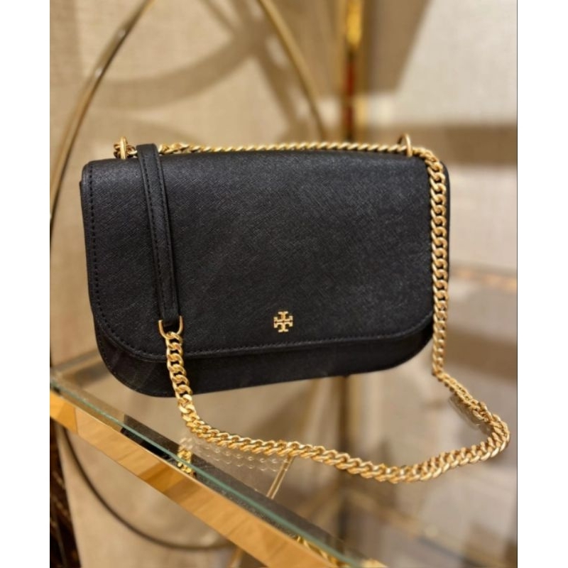 TB Emerson Flap Shoulder Bag Black
