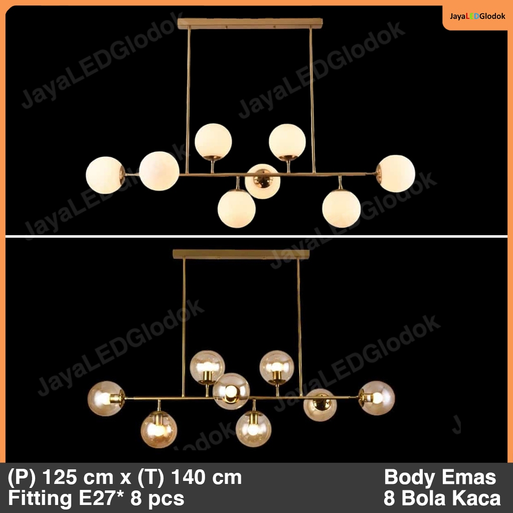 Lampu Gantung Minimalis Ruang Makan Kitchen Island Besar Lebar Gold 150 cm