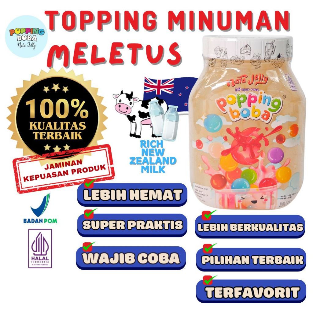 

Boba Bubble Tapiocapearl Cendol Selasih - Popping Boba Meletus Rasa Susu 500 Gram Untuk Topping Minuman Cocok untuk Semua Bubuk Minuman - Popping Boba Nata Jelly