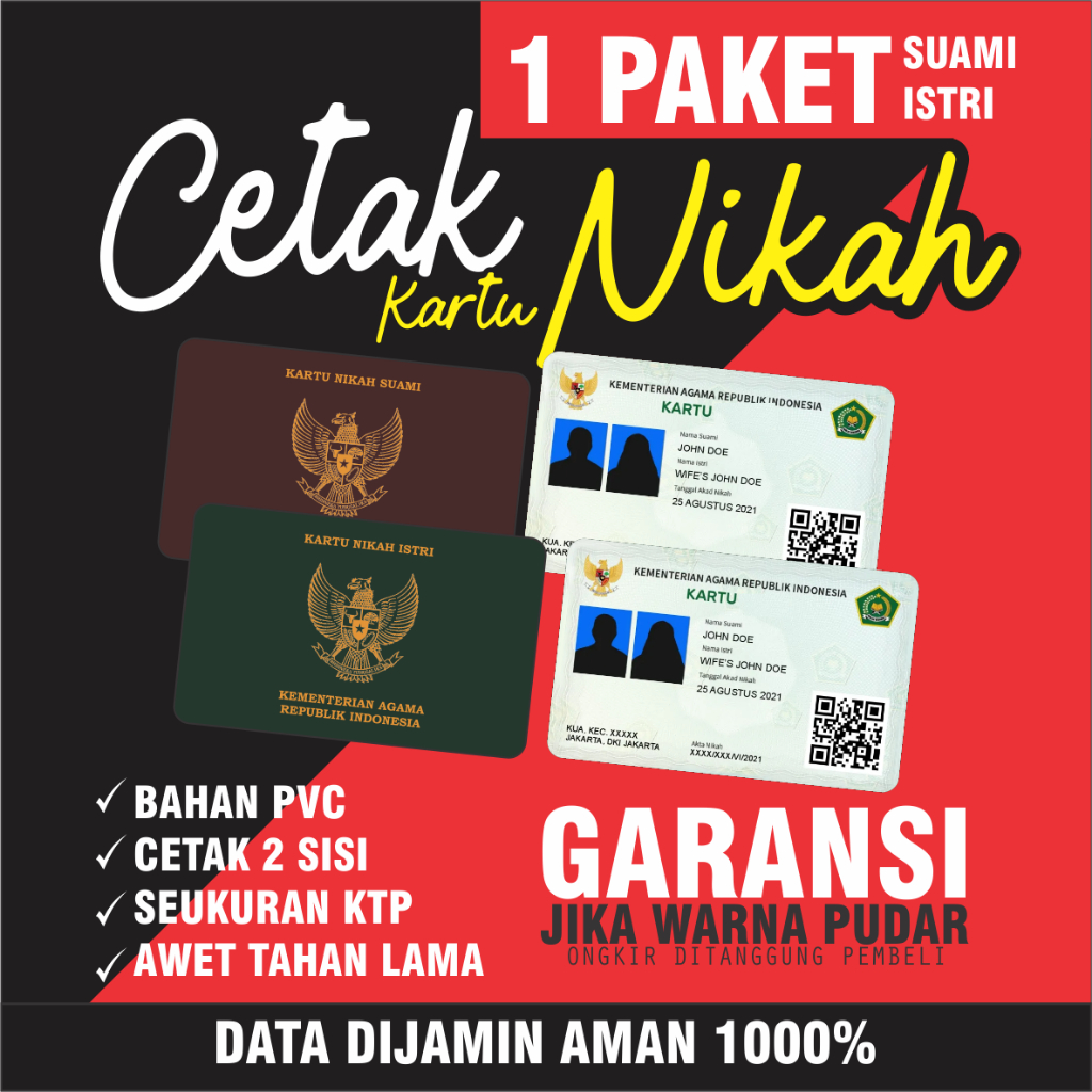 

KARTU NIKAH(PRIBADI) SEHARI JADI