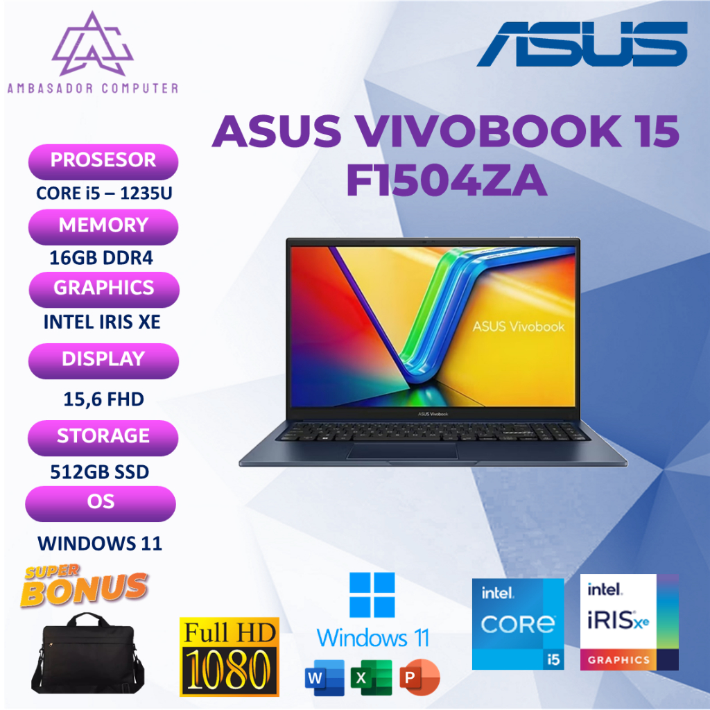 Asus Vivobook 15 F1504ZA i5 1235U 16GB 512GB Full HD Windows11