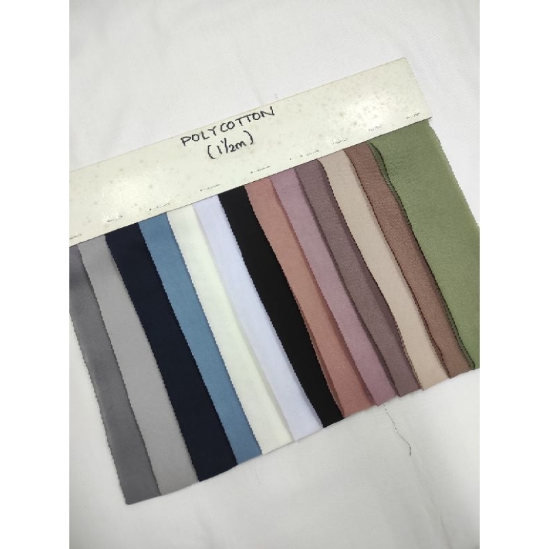 Kain POLYCOTTON POTTON DOUBLE HICONT Premium Lebar 150 Hijab Kerudung Bella Square