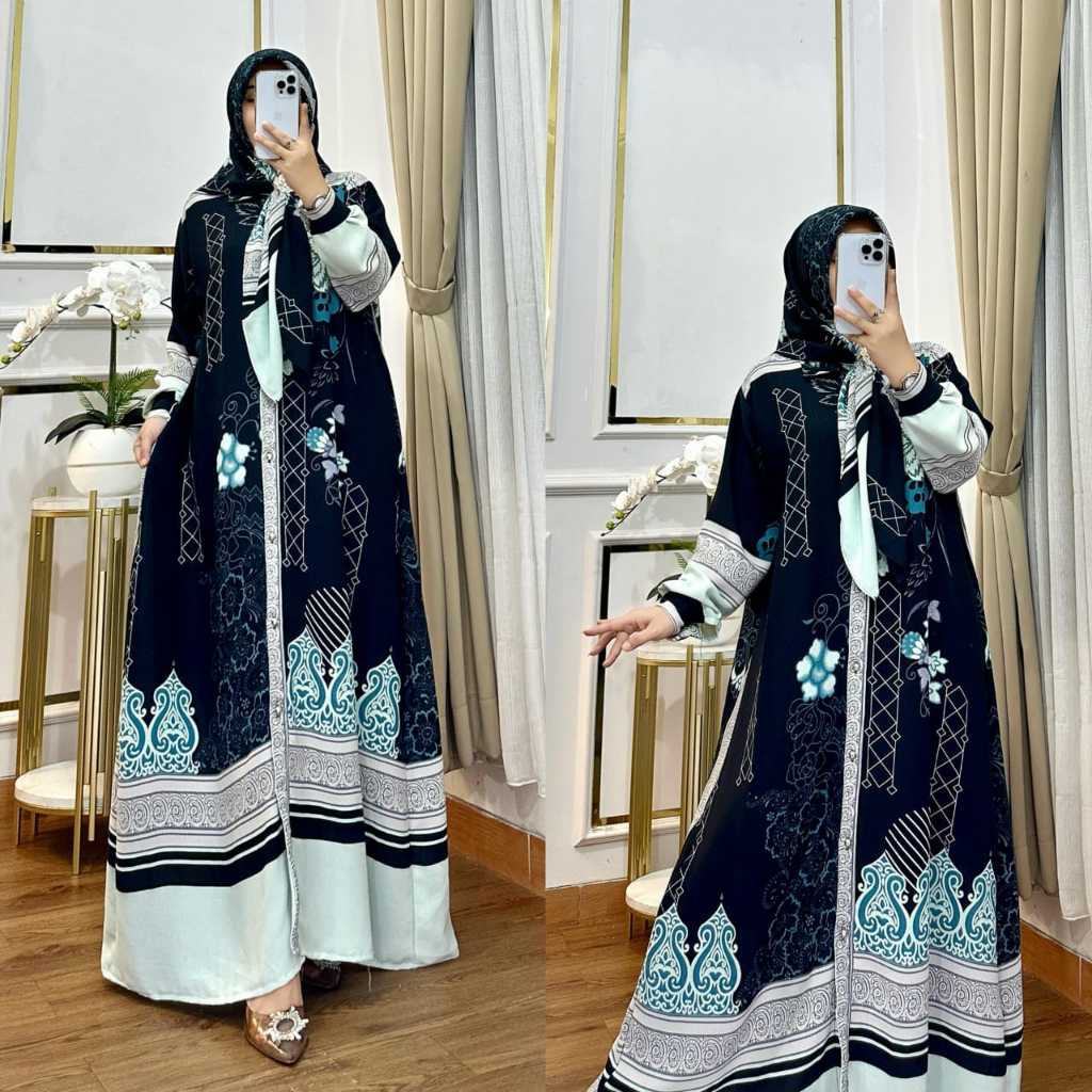 gamis batik hitam bahan lembut gamis terlaris outfit lebaran wanita kekinian baju cantik wanita