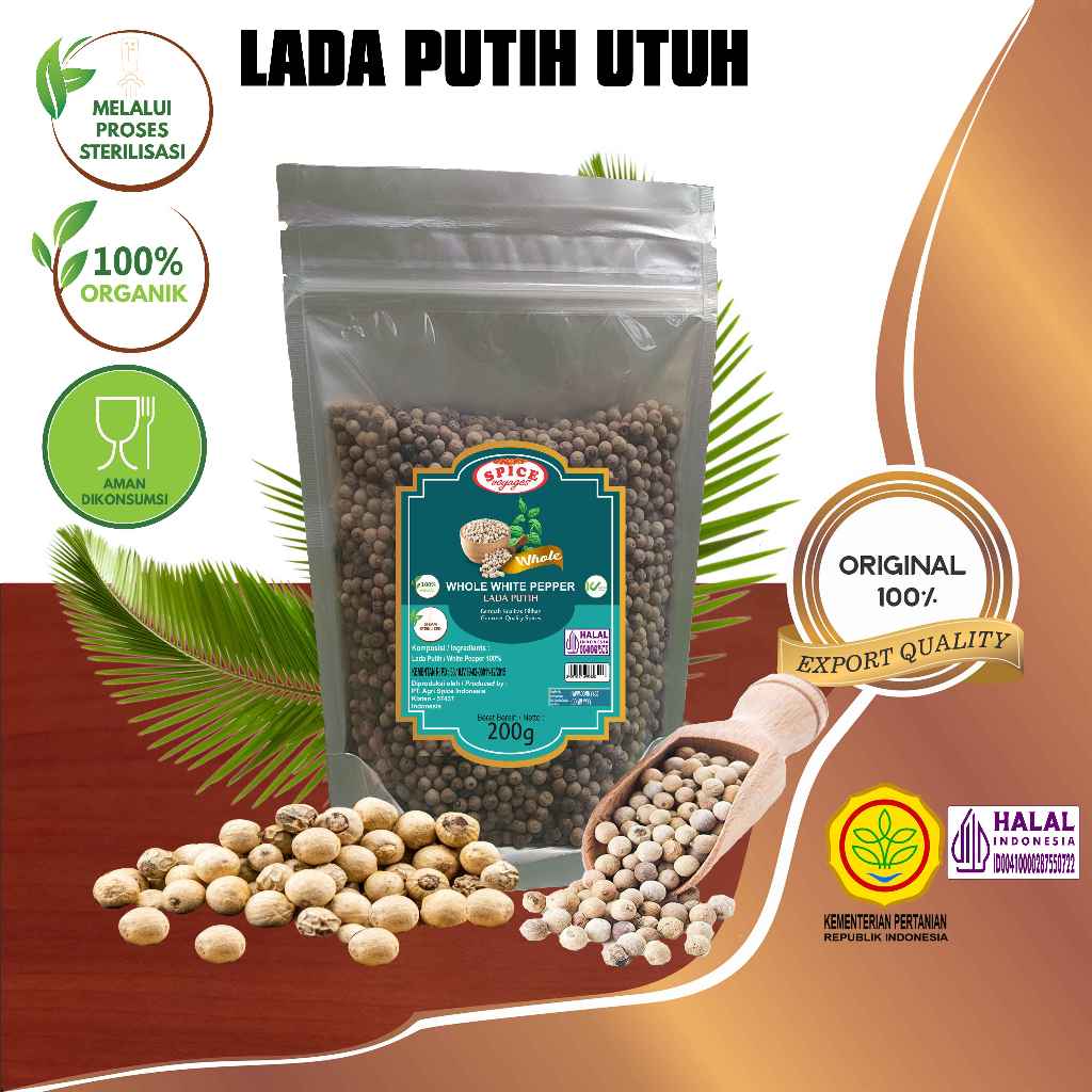 

Spice Voyages Whole White Pepper (200gr) / Lada Putih (200gr)