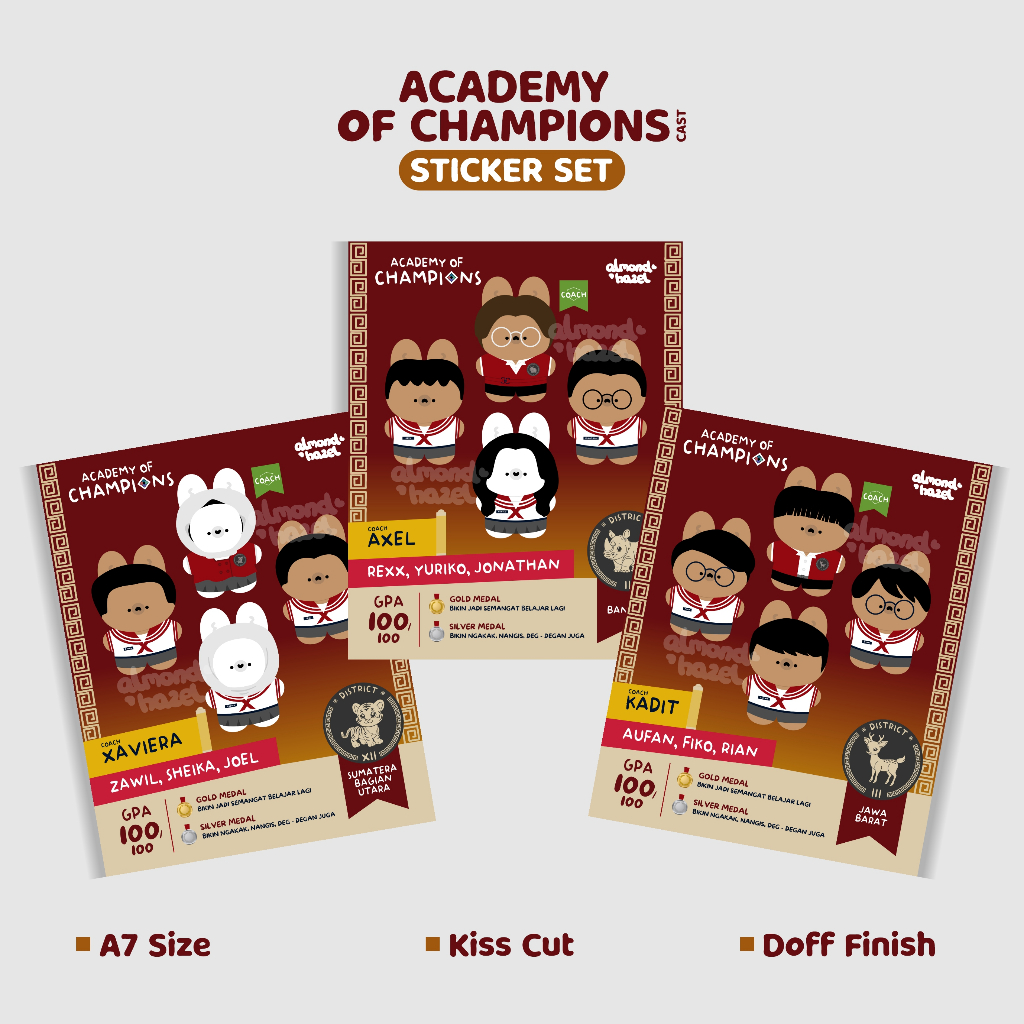 

Academy Of Champion Cast Sticker Set by Almond2hazel