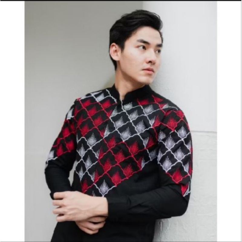 Kemeja Bordir Pria NUC.ID Aydin 01 (Hitam)