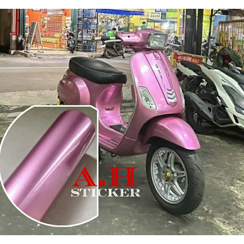 Skotlet Viral stiker motor milenium rose metalik skotlet pink muda candy skotlet soft pink metalik c