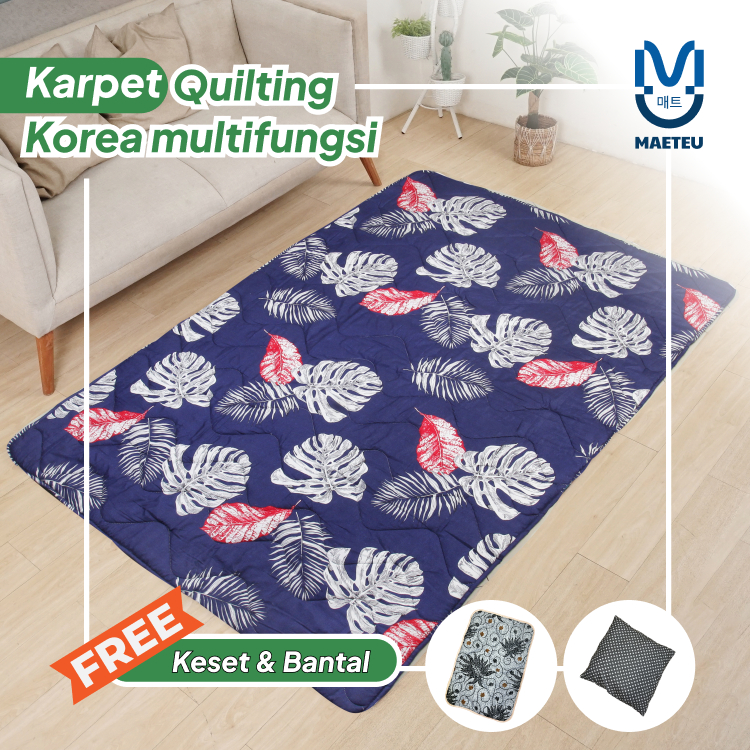 Maeteu Karpet Quilting Korea Multifungsi Motif Daun
