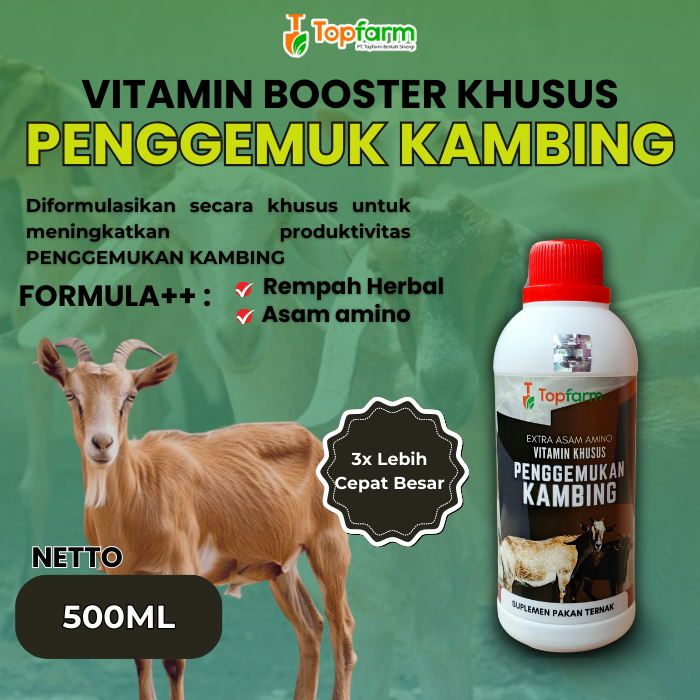 Vitamin Penggemuk Kambing 500ML/ Booster Penggemuk Kambing/ Vitamin Penggemuk kambing/ Vitamin Kambi