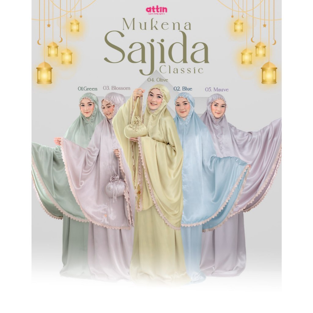 ATTIN - Mukena sajidah /mukena muslimah/mukena kekinian/mukena terbaru/mukena motif/mukena silk/