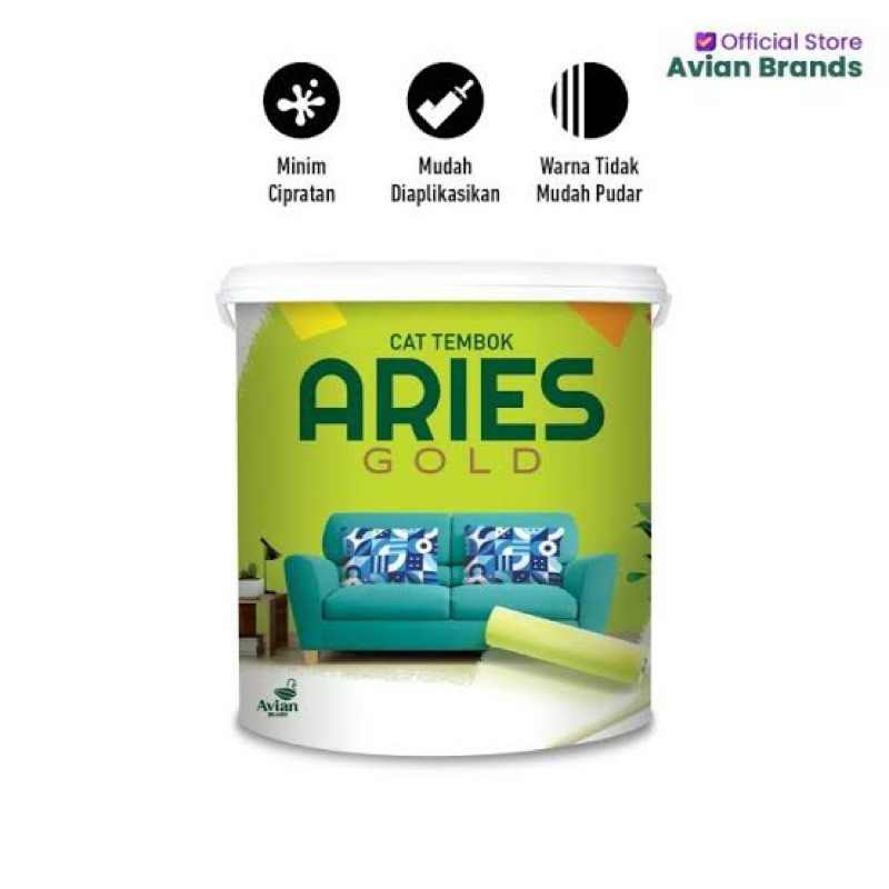 ARIES GOLD / CAT TEMBOK ARIES GOLD 4,5KG DAN 18KG