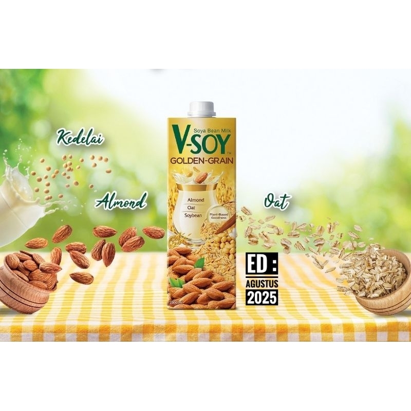 

V-Soy V Soy Golden Grain Vsoy Goldengrain Susu Kedelai 1Liter 1000ml