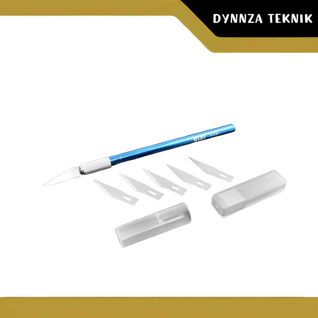 

Pisau Ukir 6 Mata Pisau/Cutter Hobby Creafting Art Knife Metal Handle/Pisau Sayat 1 Set Isi 6 Mata Pisau