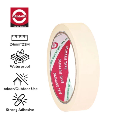 

[PCS] DAIMARU TAPE LAKBAN KERTAS 1 INCH / 2 INCH 24MM x 21M - SOLASI