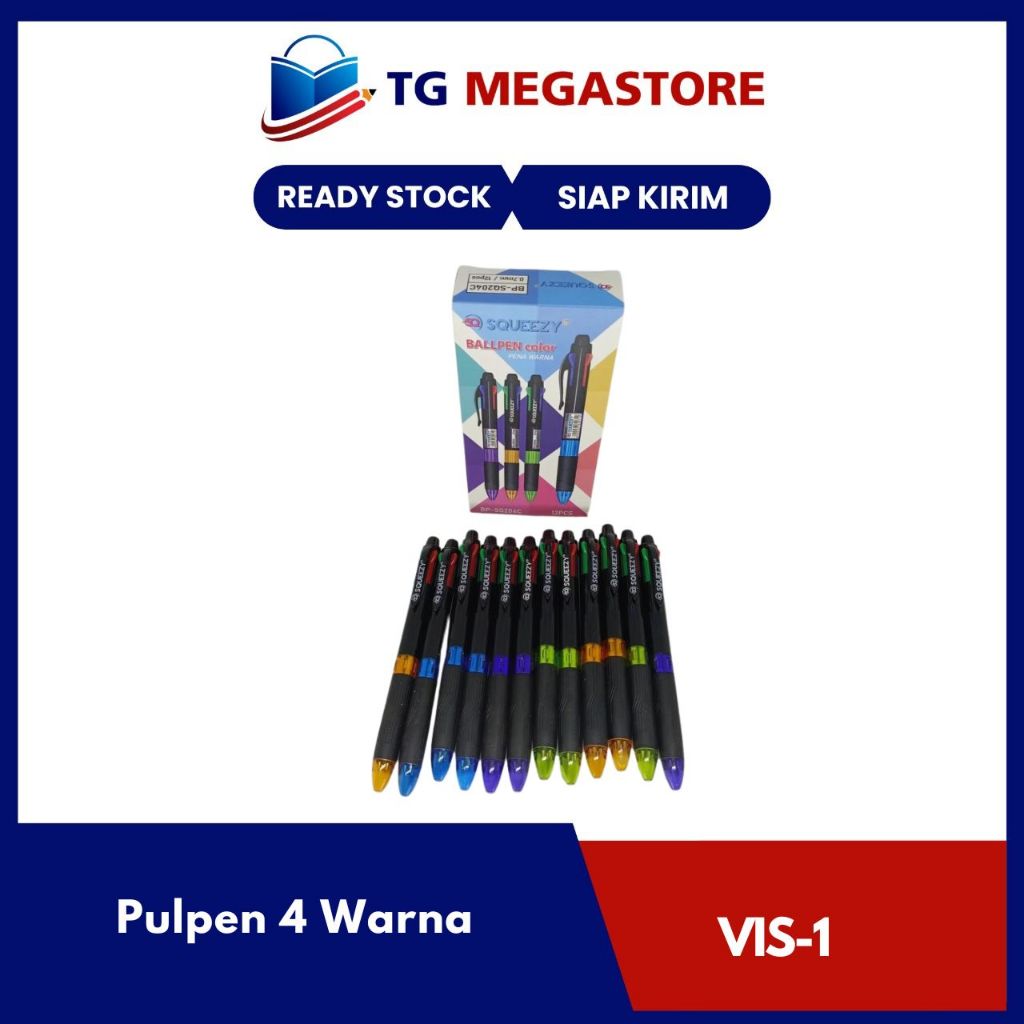 

Squeezy Pulpen Murah BP-SQ204C - 4 Warna