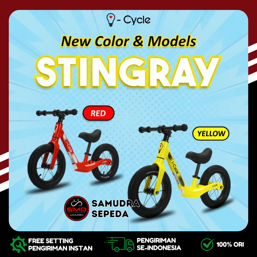 Sepeda Anak Keseimbangan Push Balance Bike Icycle Stingray Magnesium Murah BDG