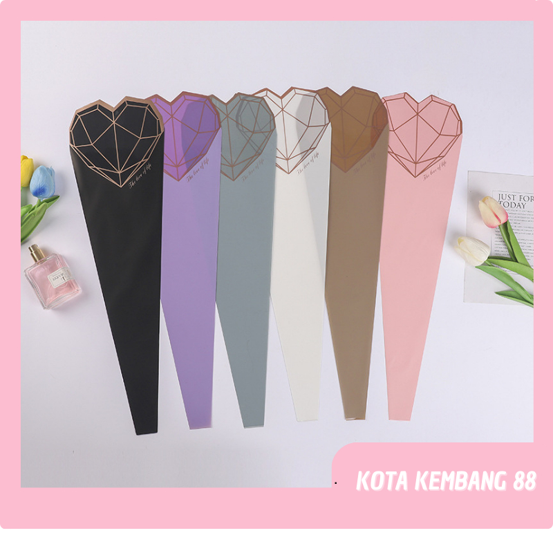 

20 LEMBAR Plastik Bunga Mawar 1 Tangkai Wrapping Plastik Mini Buket Plastik Bungkus Bunga SF01