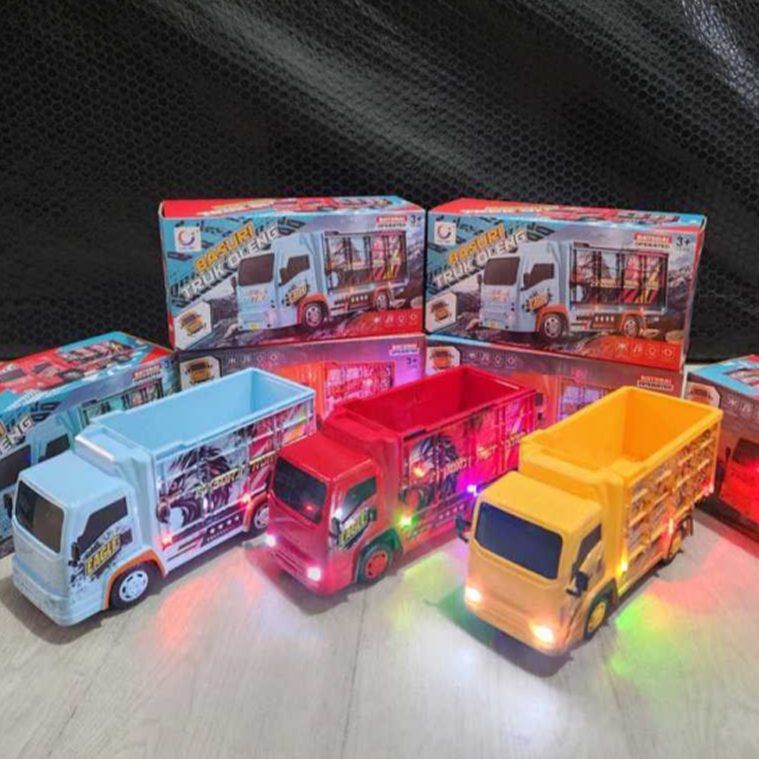 Set Mainan Bus Truk Oleng Basuri Lampu Dan Musik / Mainan Miniatur Truk Oleng Basuri Free Sticker