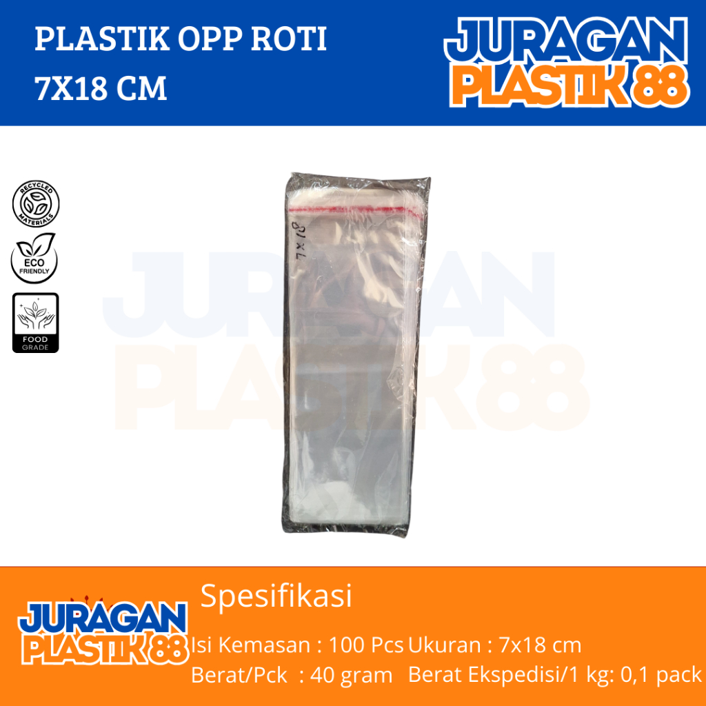 Plastik Opp 7x18 Seal Bening Isi 100 Lembar / Plastik Lem Rekat Risol Sendok Isi 100 Lembar