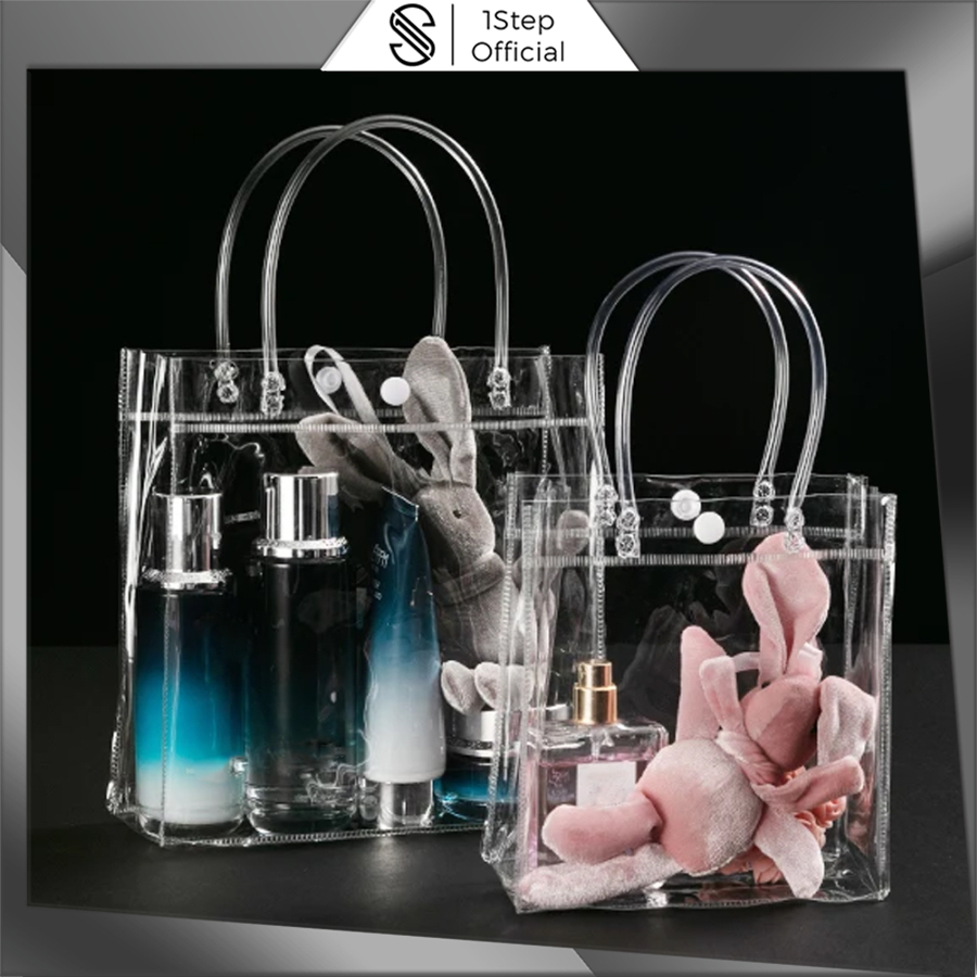 

1step Tas Mika PVC Transparan Goodiebag Hampers Souvenir Ultah Polos Premium R1007