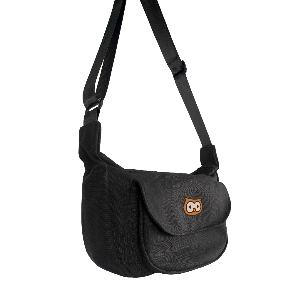 Troy Company Sling Bag Black Fukurou Chibi - Tas Selepang Slingbag Hitam SB 3069