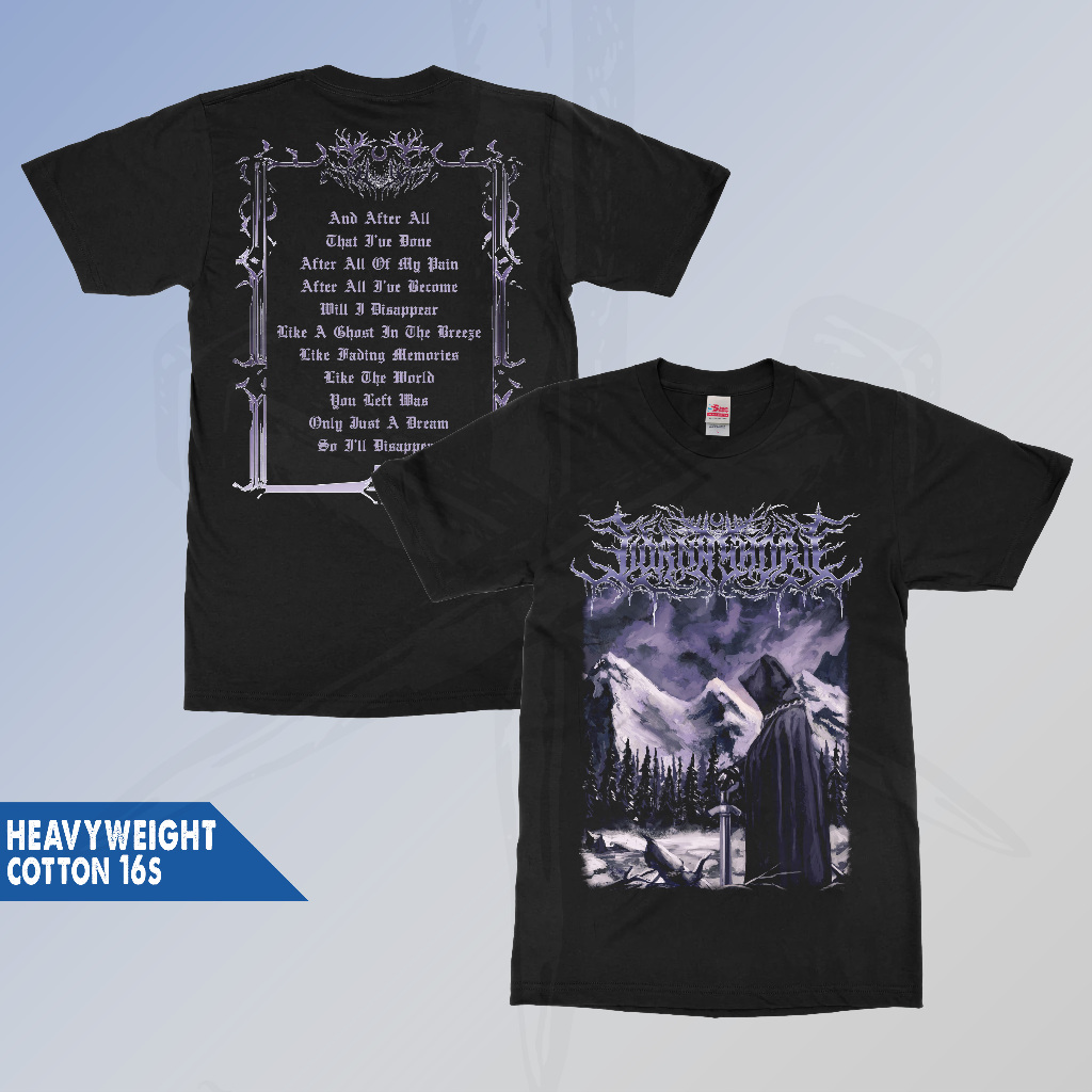 Kaos LORNA SHORE PAIN REMAINS 2 Heavy cotton 16s 100% Build Up Tanpa Jahitan Samping
