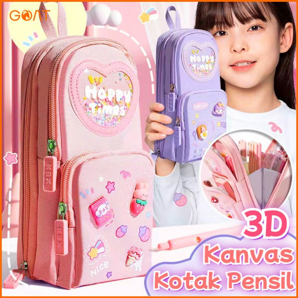 

[Ready✅COD]Pencil Tas Hiasan Glitter Karakter 3D Model Tas Lucu Korea Kapasitas Besar Pencil Cases